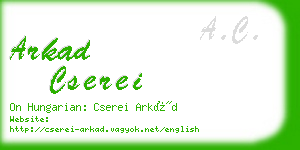 arkad cserei business card